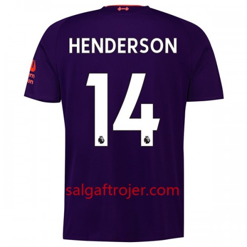 Liverpool Fodboldtrøjer Henderson 14 Udebanesæt 2018/19 Kort ærmer Liverpool Fodboldtrøjer Henderson 14 Udebanesæt 2018/19 Kort ærmer